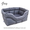 Grey Rectangular Waterproof Dog Bed